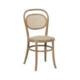 Silla de comedor beige con estructura de madera natural de 41 cm 613832 - Sillas