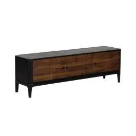Mueble de TV en Madera de Mango y Sheesham Marrón-Negro 612965