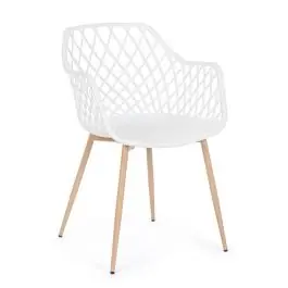 Silla de Comedor con Patas de Acero y Asiento PP OPTIK Blanco 0733414 - Sillas
