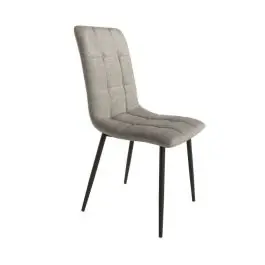 Silla de Comedor Tapizada en Gris con Patas Metálicas LISBOA CG1116GS - Sillas