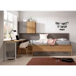 Dormitorio Juvenil con Bicama y Escritorio Giratorio ADAPT 18 - Estancias