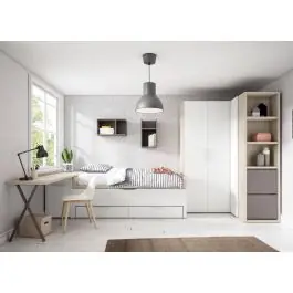 Dormitorio Juvenil Bicama y Armario Rincón Plegable ADAPT 22 - Estancias