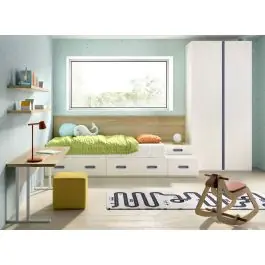 Dormitorio Juvenil con Cama Modular y Armario MUNDO JOVEN C218 - Estancias