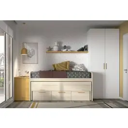 Dormitorio Juvenil con Cama Compacta y Armario WHYNOT 27 - Estancias