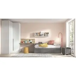 Dormitorio Juvenil con Sofá Nido y Armario Angular WHYNOT 37 - Estancias