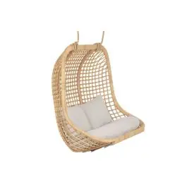 Sillón Colgante de Ratán Natural con Tapizado en Poliéster MB-221975