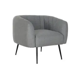 Sillón de Salón en Poliéster Gris con Patas Metálicas MB-207908