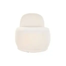 Sillón Puff Tapizado en Poliéster Borreguito Blanco MB-199964