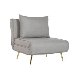 Sofá Cama Tapizado en Poliéster Crema con Patas de Metal MB-221699