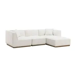 Sofá de Salón en Madera de Hevea Tapizado Crema MB-218995