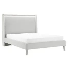 Cama Tapizada en Poliéster con Estructura Metálica Color Gris Claro MB-220061