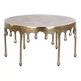 Mesa de Centro de Aluminio en color Antique Gold MB-208497
