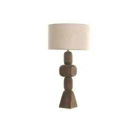 Lámpara de Sobremesa de Madera de Mango y Pantalla de Lino LA-221940