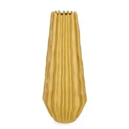 Florero de Cerámica Alto Circular en Color Ocre ELDAR 0503494 - Decoración