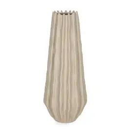 Florero de Cerámica Alto Circular en Color Beige ELDAR 0503492 - Decoración