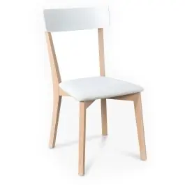 Silla de Cocina Tapizada en Polipiel y Madera AZAHAR - Sillas