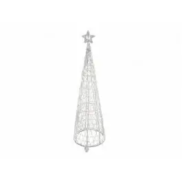 Árbol de Navidad Cónico Blanco con Luz LED 128 cm 09-178