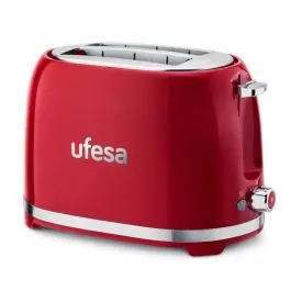 Tostador Ufesa Classic Pin Up Red 850W 2 Ranuras 7 Niveles Triple Función 71305516 - Pequeños Electrodomésticos