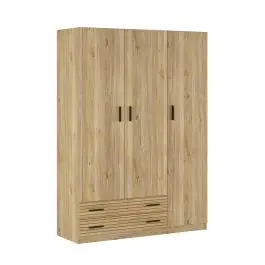 Armario de Dormitorio 3 Puertas y 2 Cajones en Melamina RAPID Mauvella-rayas C029RPDA3P2C MVR
