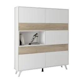Vitrina de Salón Color Blanco y Roble SOTO C029SOTOVIT BLE - Promociones