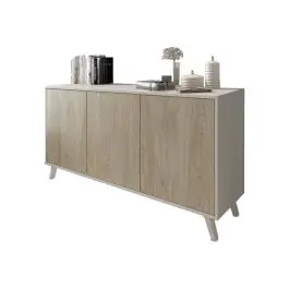Aparador de Salón Nórdico en Blanco y Roble SOTO C029SOTOAPA130BLE - Días sin IVA