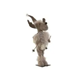 Figura Decorativa Navideña Reno Ski Beige NV-214013