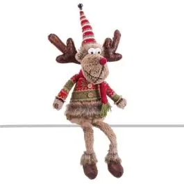Figura Decorativa Navideña de Poliéster Reno Piernas Largas 723254 - Navidad