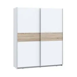 Armario de Dormitorio de 170 cm 2 Puertas Correderas Blanco Roble Sonoma WNPS823E1-Q89