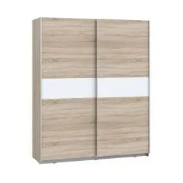 Armario de Dormitorio de 170 cm 2 Puertas Correderas Blanco Roble Sonoma WNPS823E1-Q45