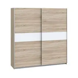 Armario de Dormitorio 200 cm 2 Puertas Correderas Blanco Roble Sonoma WNPS323E1-Q45