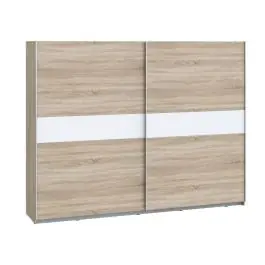 Armario de Dormitorio 269 cm 2 Puertas Correderas Blanco Roble Sonoma WNPS123E1-Q45