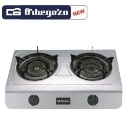 Hornillo de Gas Inox 2 Fuegos Encendido Piezoeléctrico FO2700 - Climatización