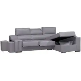 Sofá Chaise Longue con Arcón Derecha y 2 Puff SALOMON - Sofás