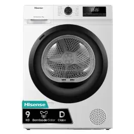 Secadora de Bomba de Calor 9 kg Clase C HISENSE DHQE900UWDC - Electrodomésticos