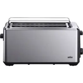 Tostador Inox con Ranuras Largas Negro Calentador Panecillos HT5220BK - Pequeños Electrodomésticos