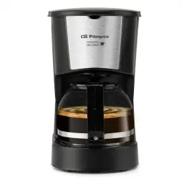 Cafetera de Goteo 6 Tazas Acero Inoxidable Negra ORBEGOZO CG4206 - Pequeños Electrodomésticos