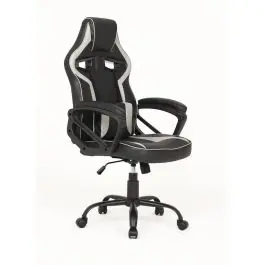 Silla Gaming de Polipiel Negra-Gris con Soporte Lumbar MARTE