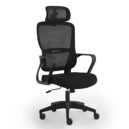 Silla de Oficina en Malla Negra con Apoyacabezas Regulable XULIA - Sillas