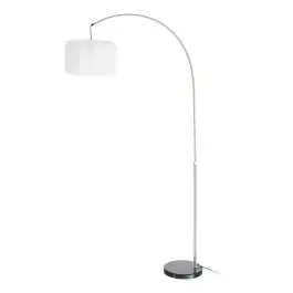 Lámpara de Suelo en Metal Cromado con Base de Mármol 615778 - Decoración