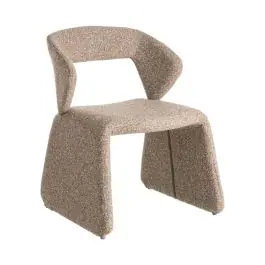 Silla de Salón Tapizada en Tejido Beige con Estructura Metal 615378 - Sillas