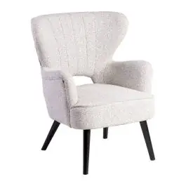 Sillón Tapizado Jaspeado Crudo con Patas de Madera 615250 - Sillones
