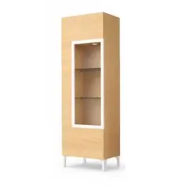Vitrina de Salón con Puerta de Cristal Color Nuez NEO.4 - Muebles