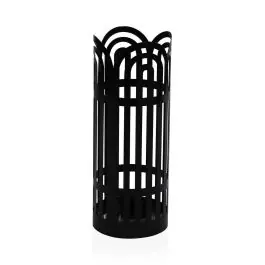 Paragüero Metálico Arco Redondo Negro con Bandeja de PVC 21700269 - Decoración