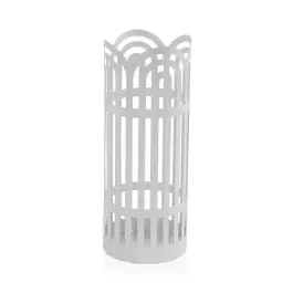 Paragüero Metálico Arco Redondo Blanco con Bandeja de PVC 21700268 - Decoración