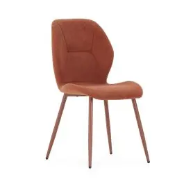 Silla de Comedor Tapizada en Tela con Patas de Metal KATIA - Sillas