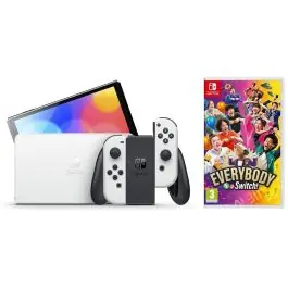 Consola Nintendo Switch OLED Blanca 64GB con Juego EVERYBODY 1-2 SWITCH 7454-4525