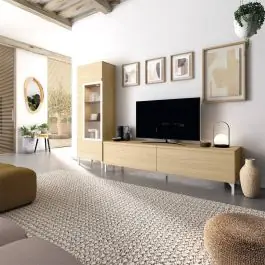 Composición de Salón con Mueble TV y Vitrina NEO.4 322 - Estancias