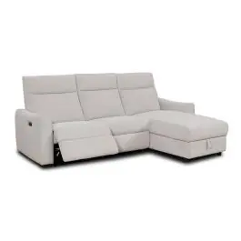 Chaise Longue Relax Eléctrico Reversible con Arcón Tapizado en Tela CHARLOTE - Sofás
