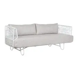 Sofá de Metal y Poliéster Blanco 180 cm MB-209871
