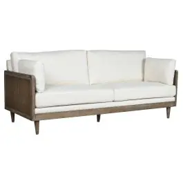 Sofá de Ratán y Madera con Asiento en Poliéster Marrón MB-211719
